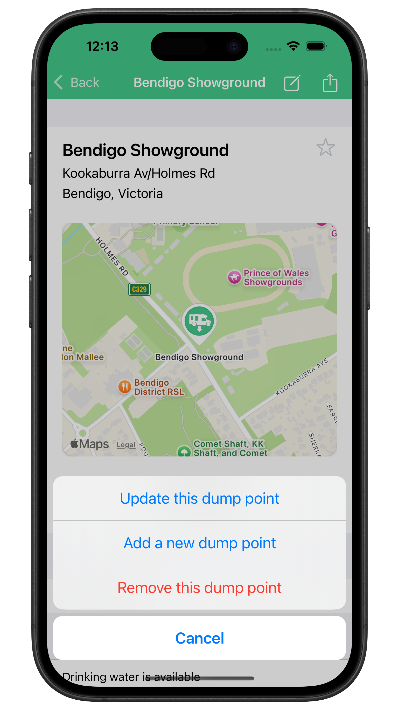 Add, remove or update dump points
